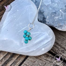 Turquoise Cluster December Birthstone Necklace